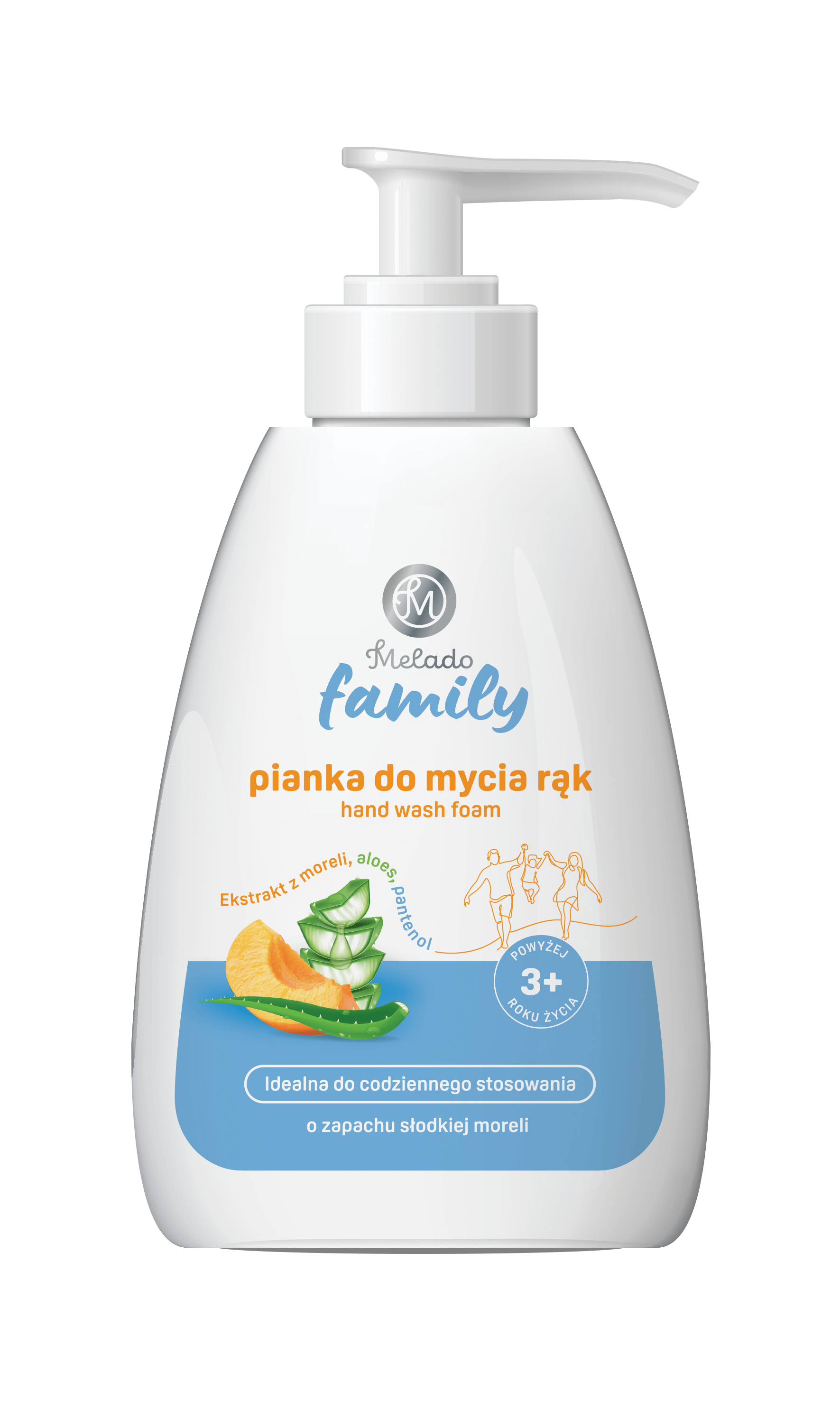 MELADO Family kézmosó hab sárgabarack kivonattal és aloe verával