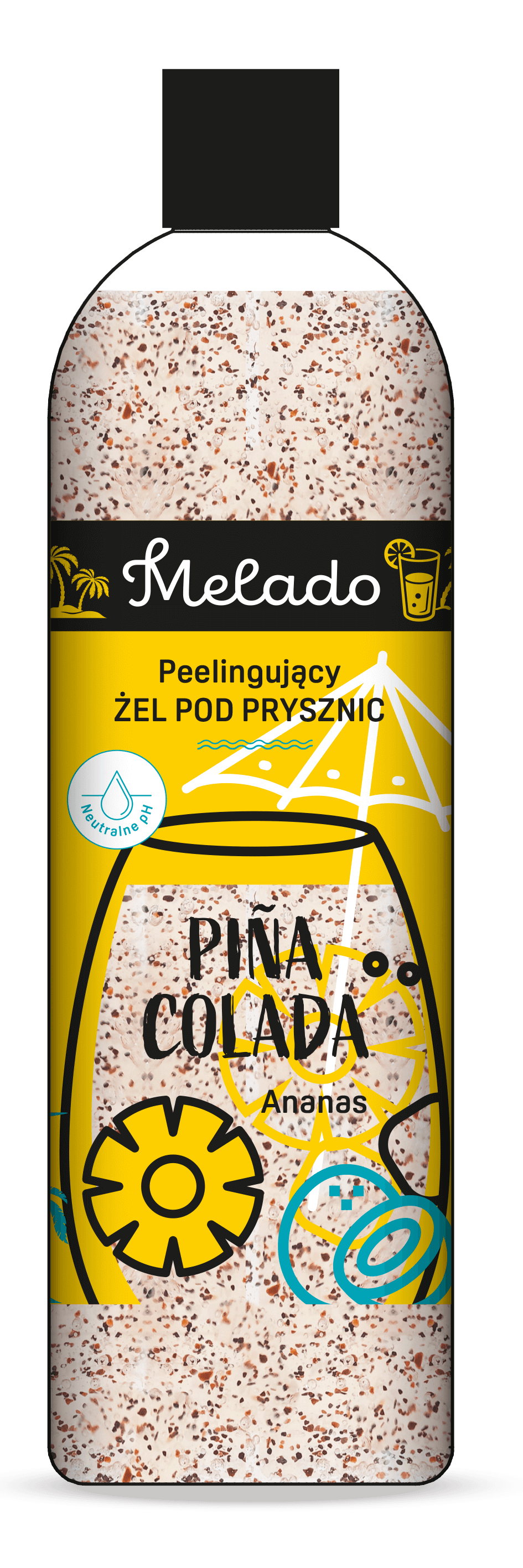 MELADO PINA COLADA bőrradír hatású tusfürdő gél