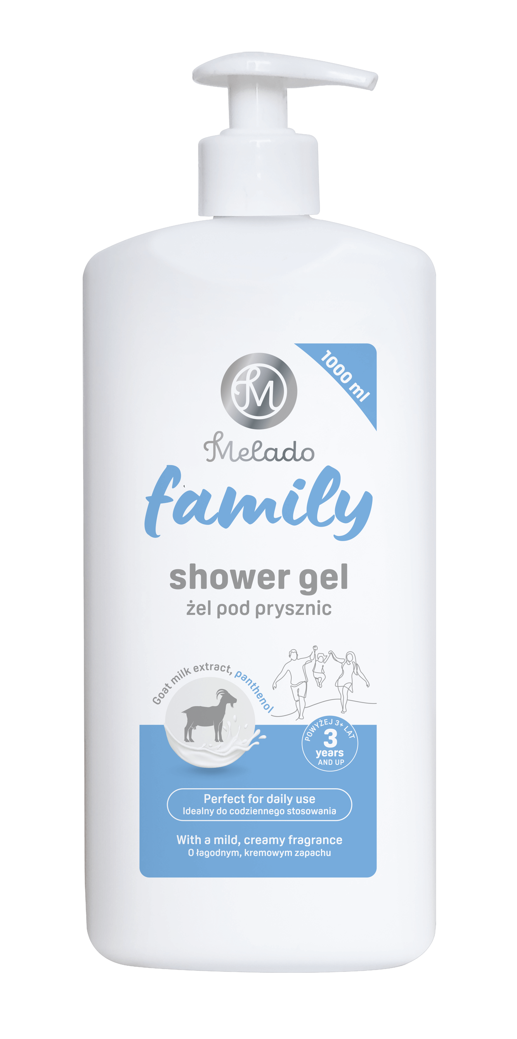 MELADO Family tusfürdő gél, a kecsketej finomságával